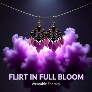 Chandelier Dangle Earrings! Copper & Lilac ~ Vibrant Playful Feminine & Sexy!